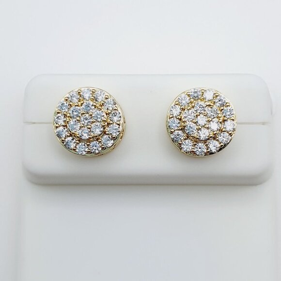"14K Gold Plated Cubic Zircon Earrings, EVBRS409 - Picture 5 of 9